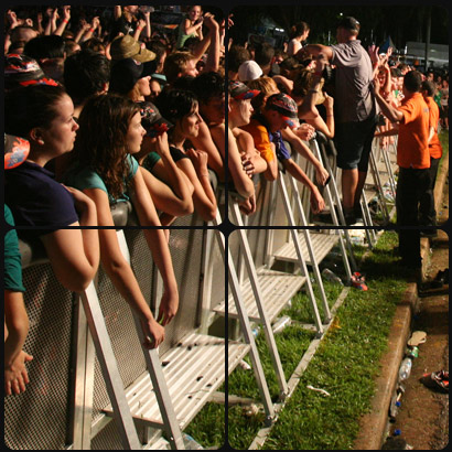 Crowd Barriers in use at concert